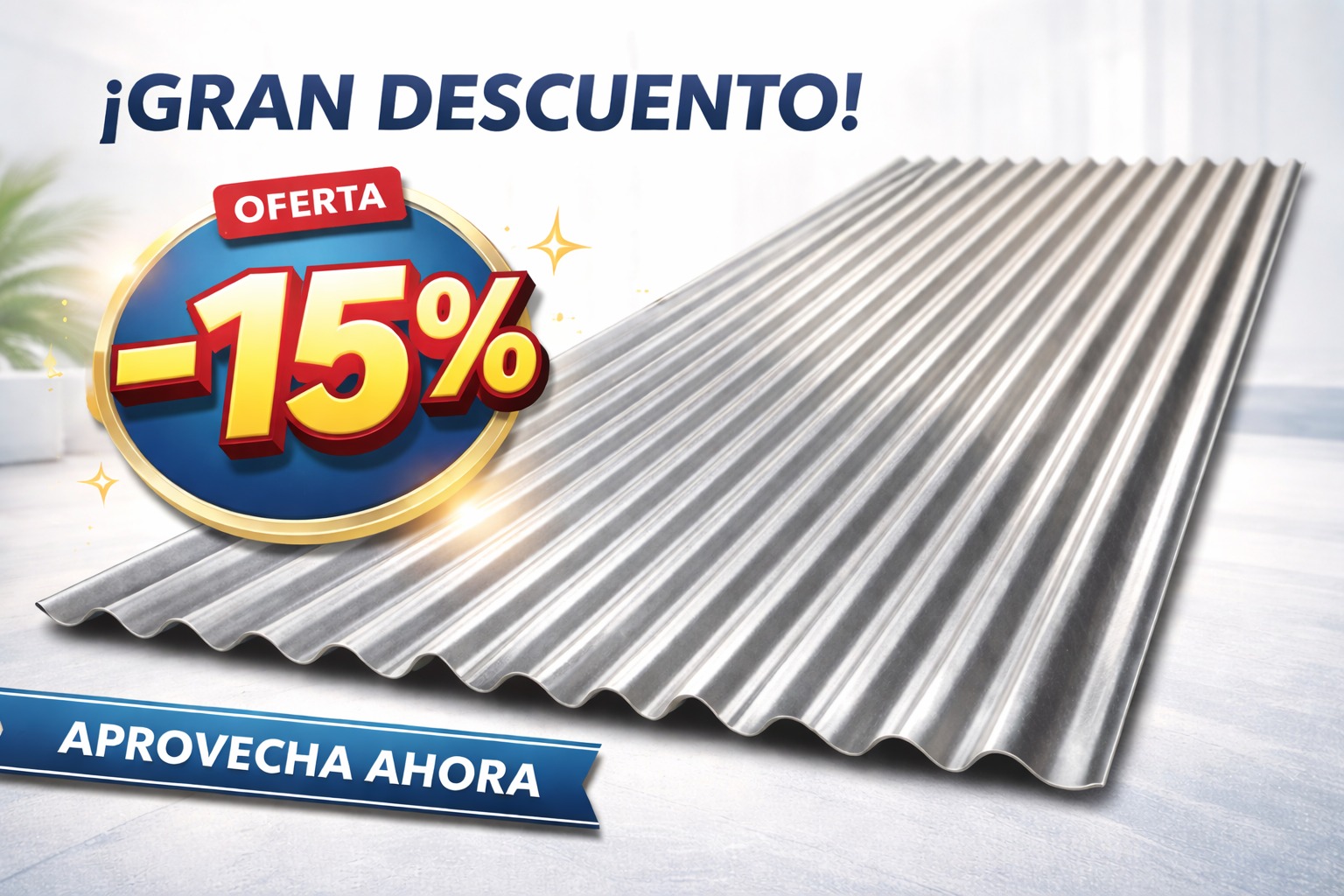 Promoción Chapa Ondulada con 10% off para profesionales Rubi